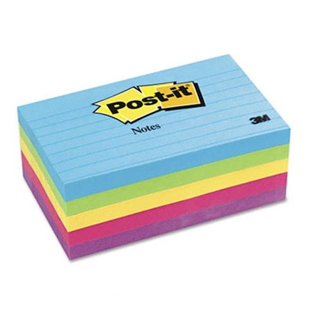 POST-IT Sticky note Notes 635-5AU Ultra Color Notes- 3 x 5- Five Colors- 5 100-Sheets Pads/Pack 635-5AU